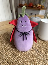 Genuine RETIRED Jellycat Vivacious Aubergine Vampire - BNWT & Tag protector 