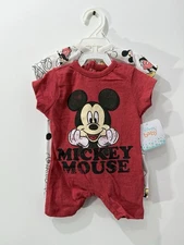 Disney Mickey Mouse 2-Piece Romper Set 3-6 Months Super Cute Brand New With Tags