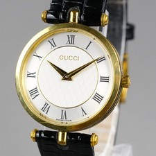 GUCCI Vintage Men's Watch 2040M Gold 30mm New Battery