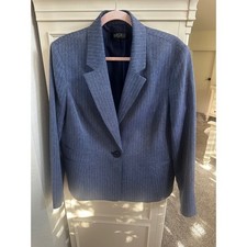 Kasper Blue Pinstripe 1-Button Blazer Size 12