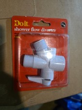 WHITE PLASTIC SHOWER FLOW DIVERTER DO IT 1/2" FIP X 1/2" MIP