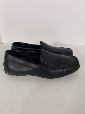 Geox Respira Moc Driving Loafers Shoes Black Leather Slip On Mens 42 US 9 EUC