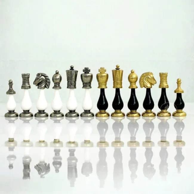 Arabesque Chess Set, Handmade in Italy - 32 Piece Set, King 10.3cm