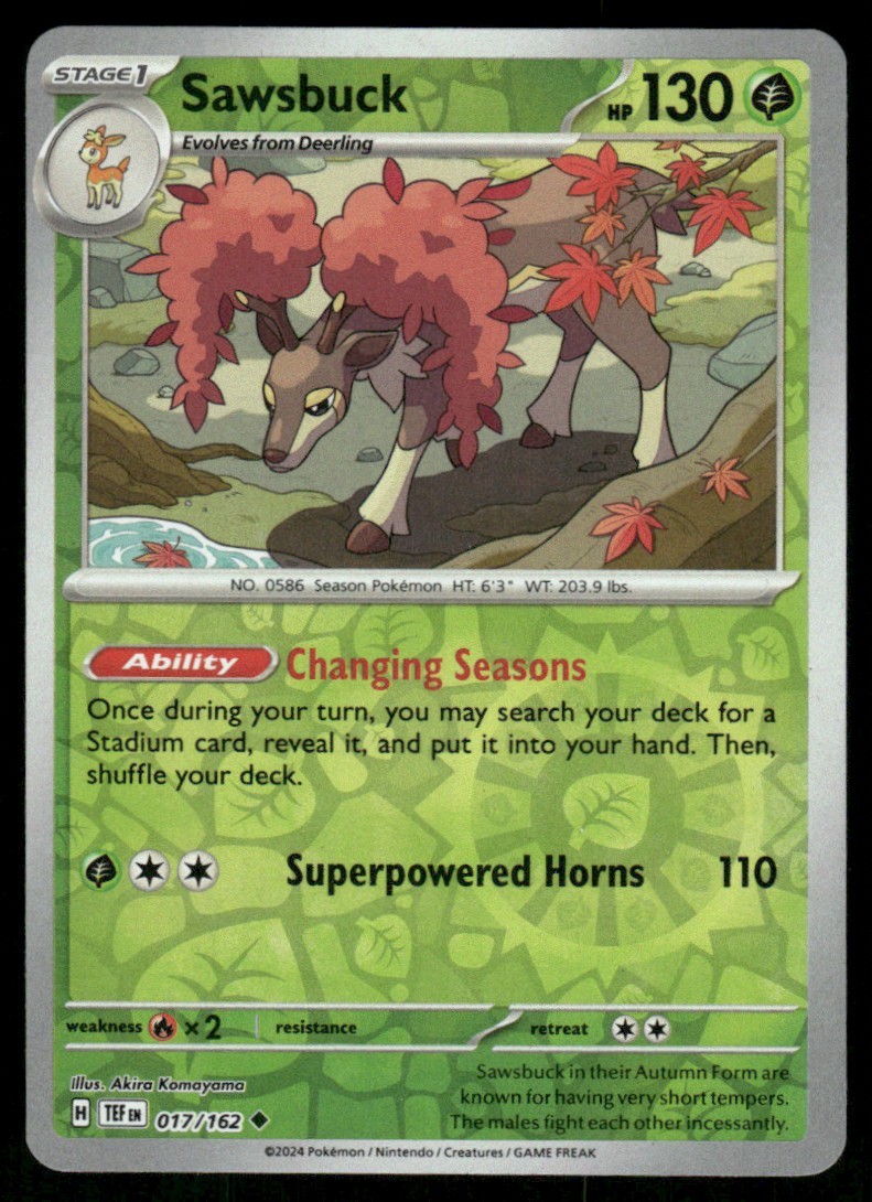 2024 Scarlet & Violet Series - Temporal Forces Sawsbuck Uncommon #17