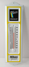 Vintage NIKON ADVANCED SYSTEMS SPECIALIST Metal Camera Dealer Sign Thermometer!
