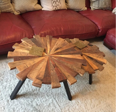 Industrial Couchtisch rustikal Massivholz Vintage Satz 2 Beistelltische Möbel