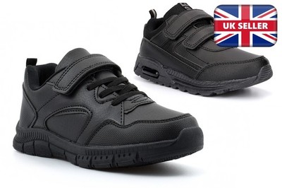 Jungen Schulschuhe Jungen Schule Turnschuhe Touch Verschluss Schulschuhe Größen 6-5 schwarz