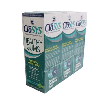 3 PACK CloSYS Healthy Gums Sensitive Mouth Rinse Gentle Mint 32 Oz EXP 10/2026