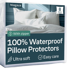 Niagara 2 Pack Waterproof Pillow Protectors King 20X36 Inches Smooth Zipper Prem