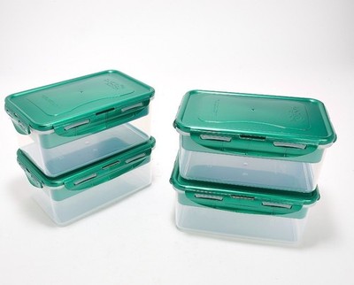 LocknLock Set of 4 Rectangles w/ Removeable Divided Inserts K315434 JADE