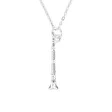 CLARINET NECKLACE Musician Jewelry Pewter Charm Pendant Choice of Chain Length