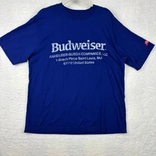 Budweiser Shirt Mens Size Large 100% Cotton Anheuser-Busch Companies Beer