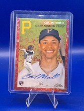 Cal Mitchell 2023 Topps Chrome Platinum Anniversary Red Toile Autograph auto /5