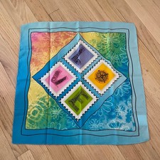 Little Brownie Bakers Girl Scouts LOVE Travel Postage Stamp Square Scarf Bandana