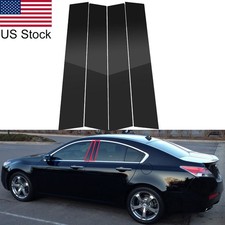 4pcs Glossy Piano Black Window Door Pillar Posts Trim Covers For 09-14 Acura Tl