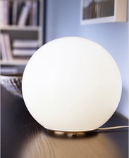 Lámpara globo bola vidrio blanco esmerilado grande ikea moderno fado luz de mesa 10" MCM