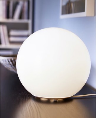 Ikea Modern Fado Large Frosted White Glass Ball Globe Lamp Table Light 10'' MCM