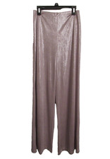 ZARA pull on elastic waist silver shimmer metallic wide leg party pants S NWT