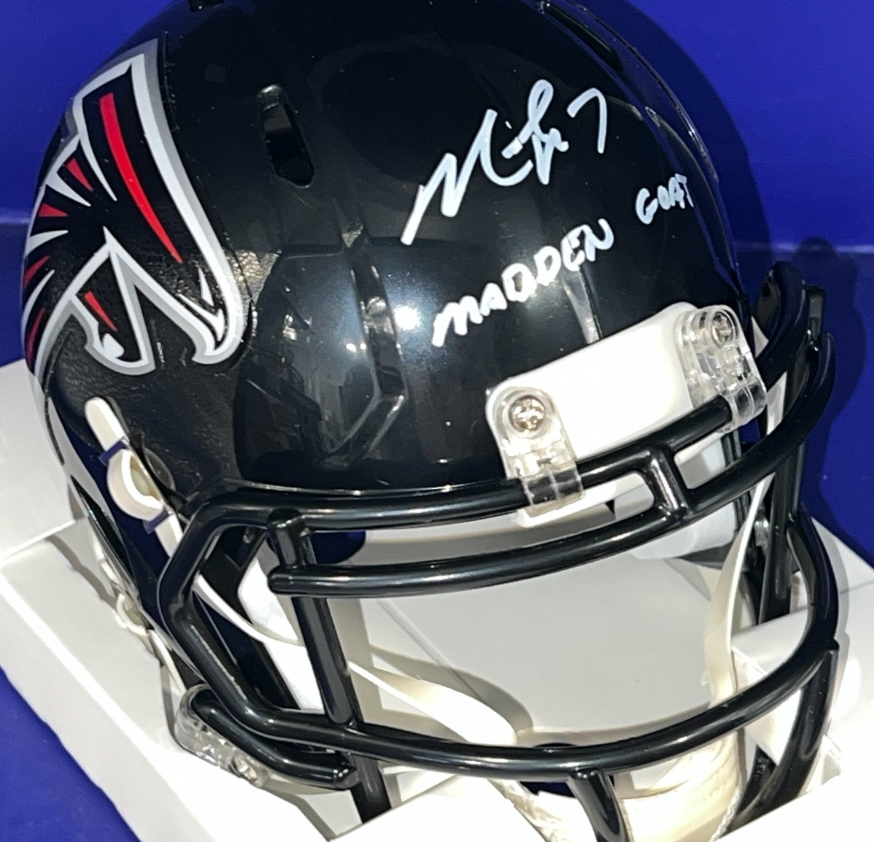 MICHAEL VICK ATLANTA FALCONS MADDEN GOAT JSA AUTHENTICATED SIGNED MINI HELMET 