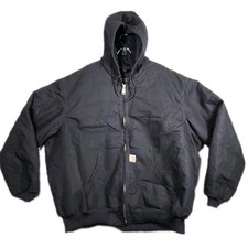 Carhartt Mens Tall Black Quilted Lined Duck Jacket OJO140-M Size 3XL