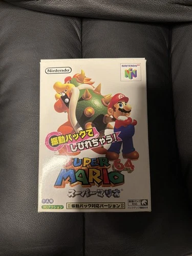 NINTENDO 64 N64 Super Mario 64 Rumble Pack Supported Ver. Japan Import 1998 CIB