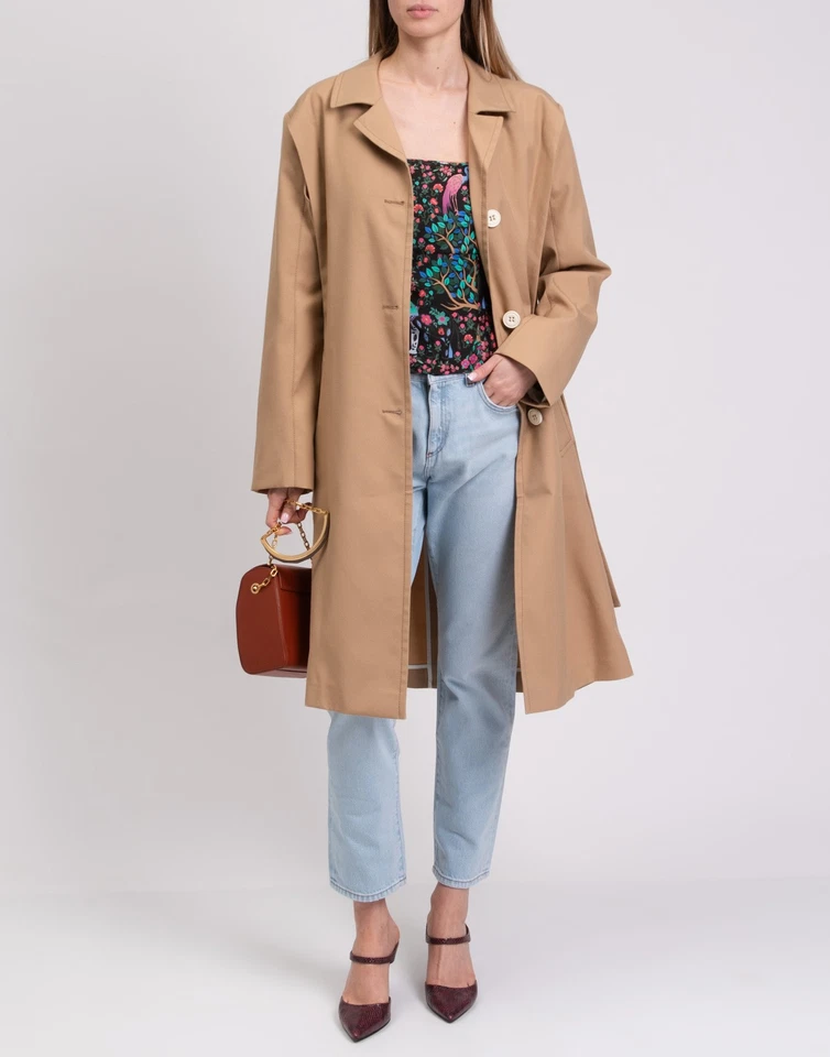 RRP €805 DOROTHEE SCHUMACHER Multiway Trench Coat Size 3 L Wool Blend Rhinestone - Image 3 of 4