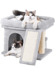 14in Cat Tree Tower with 20 16.5in Perch Bed and Washable Top for Large Cats
