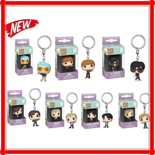 Funko Pop :BTS Members Dynamite key chain 4cm Mini Vinyl Figure free shipping.