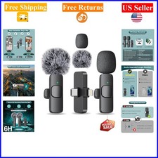 Wireless Mini Lavalier Microphone for iPhone  Android - Clip-On, Noise Reduc...
