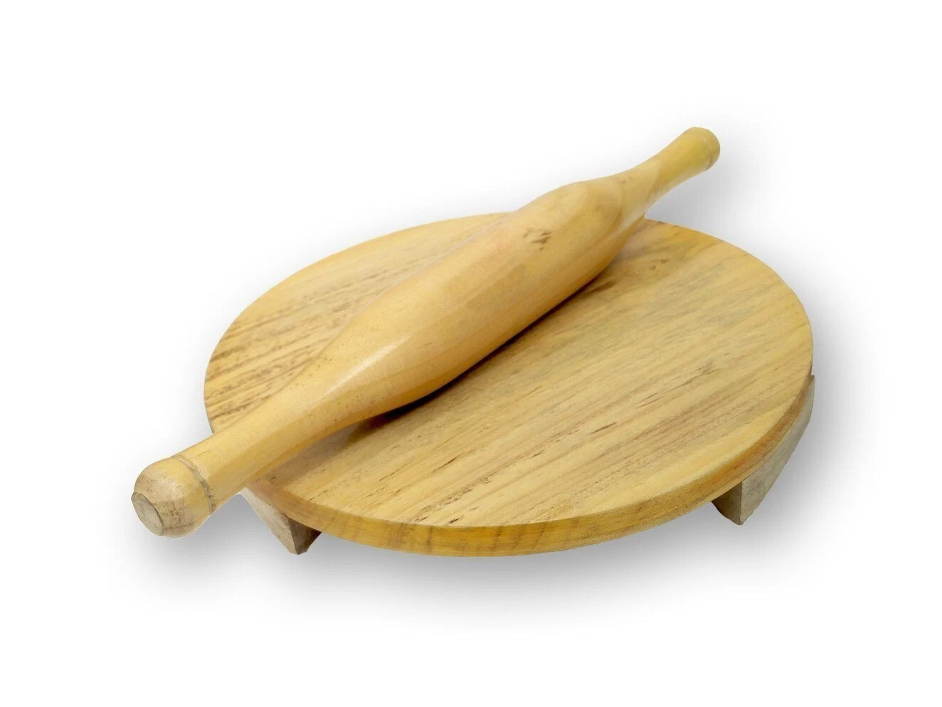 Wooden Rolling Board and Rolling Pin Set/Chakla Belan