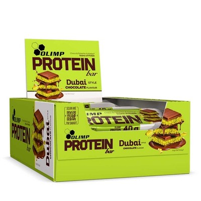 (48,95 EUR/kg) Olimp Protein Bar 25x40g Dubai Style Chocolate Pistazie Schoko