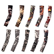 6 Pcs Tattoo Arm Sleeve Compression Support Sun Protection Cover for Men