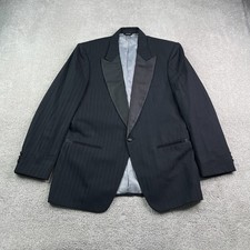 Vintage Christian Dior Monsieur Jacket Mens 40 R Black Tuxedo Peak Lapel USA