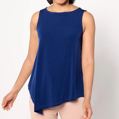 Susan Graver Modern Essentials Size 3X Navy Regular Liquid Knit Tank