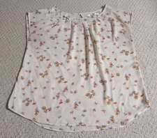 Lauren Conrad Womens Medium Multi-Color Floral Sleeveless Shirt 24