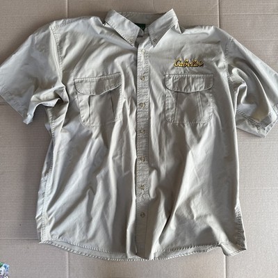 CABELA'S Long Sleeve Roll Tab Sleeve Embroidered Button Up Shirt Men s Size 2XLT