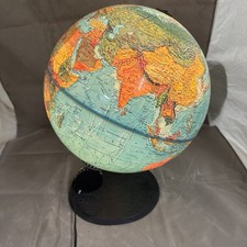 World Globe Vintage 1983 Scan-Globe A/S Denmark Lighted With Spotlight