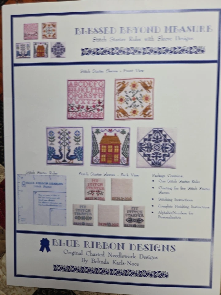 Blue Ribbon Designs "Blessed Beyond Measure" Cross Stitch Chart (Item 207) - Image 2 of 3
