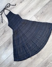 American Eagle Smocked Halter Plaid Mini Dress Women’s XS Boho Grunge Y2K 2000s