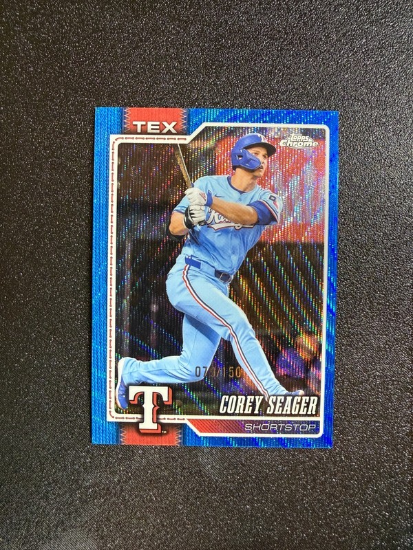 2026 Topps Chrome - Corey Seager Blue Wave Refractor /150 Texas Rangers #28