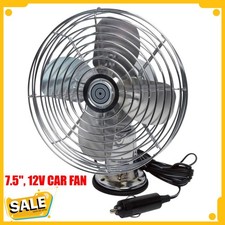 12V Car Fan Heavy Duty Metal 7.5 Inch Dashboard Cooling Truck Vehicle