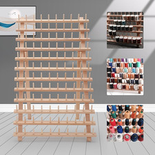 120 Spool Tailor Holder Rack Sewing Organizer Storage Bobbin Sew Wood Thread UK