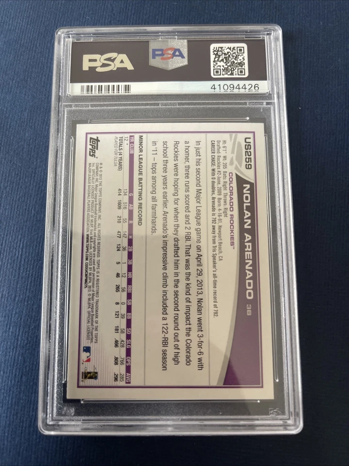 2013 NOLAN ARENADO Topps Update Wal-Mart BLUE Rookie Rc PSA 10 qty - Image 2 of 2