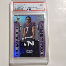 2023 Panini Certified Ballers C.J. Stroud Rookie Mirror Purple 5/10 PSA Mint 9