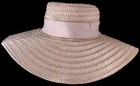 Ellen Tracy Pink Woven Sun Hat with Bow One Size with Gold Accents — photo 2