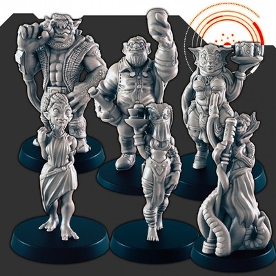 EC3D IGNIS QUADRANT Cantina Crew X6 28mm Stargrave Starfinder Starsaga
