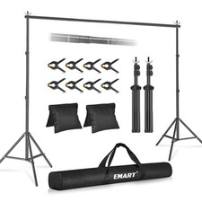 EMART Backdrop Stand 10x8.5ft WxH Photo Studio Adjustable Background Stand Supp
