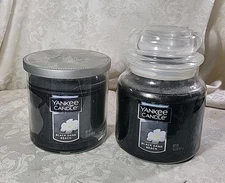 Yankee Candle Black Sand Medium Jar & Medium 2-wick Tumbler - NEW