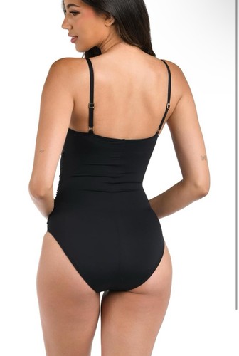 Costume da bagno La Blanca Island Goddess pezzo unico nero lati con scollatura 14 - Foto 2 di 6