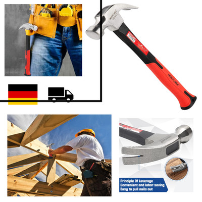 MAXPOWER Klauenhammer 226g Kopfgewicht 240mm Länge Zimmermannhammer